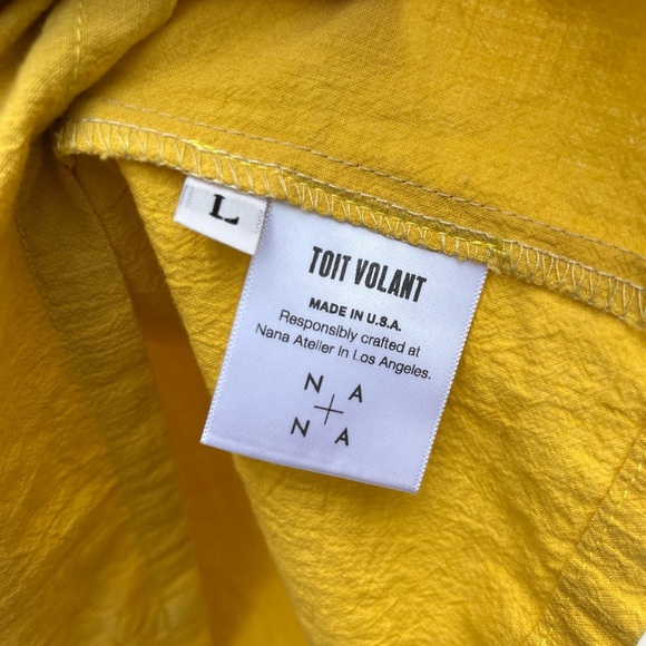 TOIT VOLANT SASHA RUFFLE LADIES YELLOW BLOUSE-L -RARE! - Picture 5 of 9